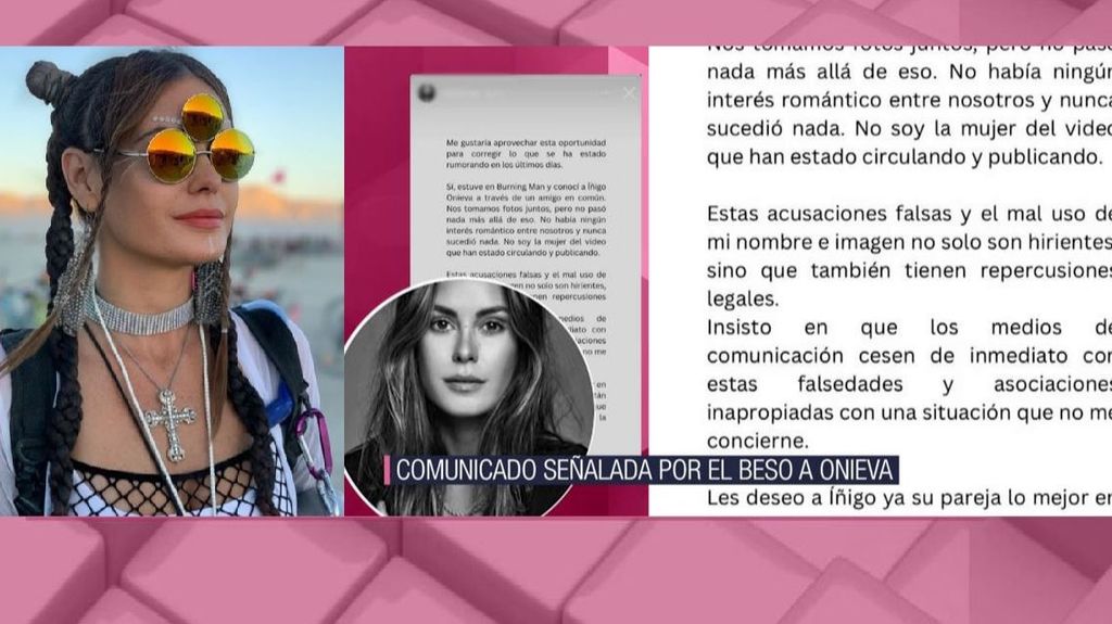 Marina Theiss niega haberse besado con Íñigo Onieva: "La mujer del vídeo no soy yo"