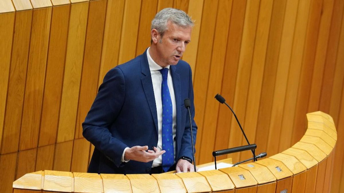 El presidente de la Xunta, Alfonso Rueda, durante su comparecencia en el Parlamento de Galicia. El presidente de la Xunta, Alfonso Rueda, durante su comparecencia en el Parlamento de Galicia.