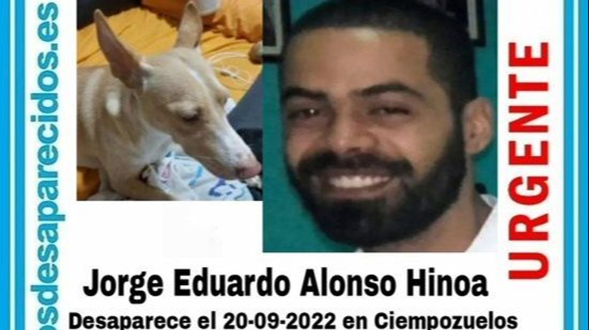 La policía pide ayuda para encontrar a Jorge Eduardo, desaparecido junto a su perra en Ciempozuelos