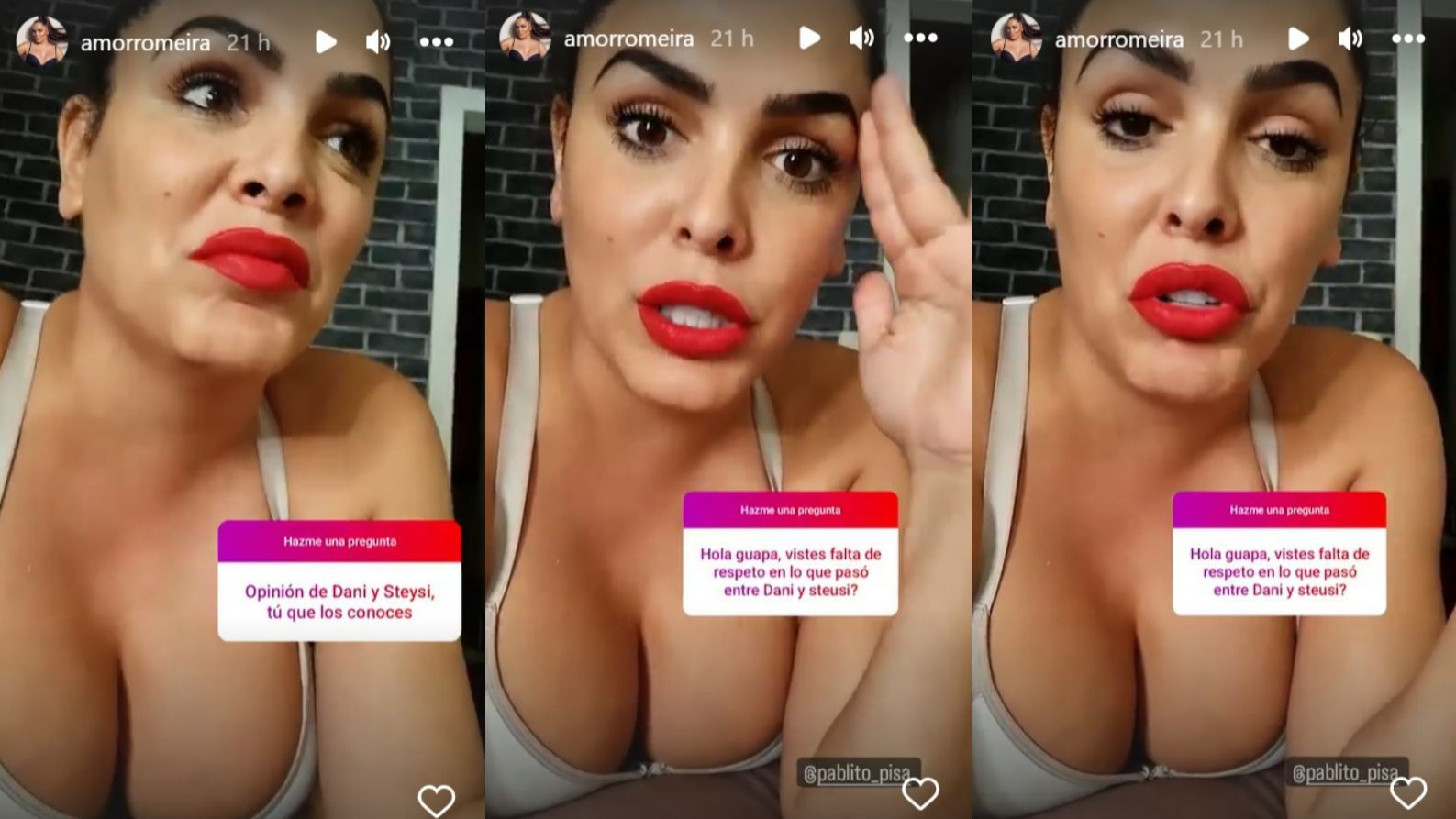 Amor Romeira habla sobre los besos entre Steisy y Dani García