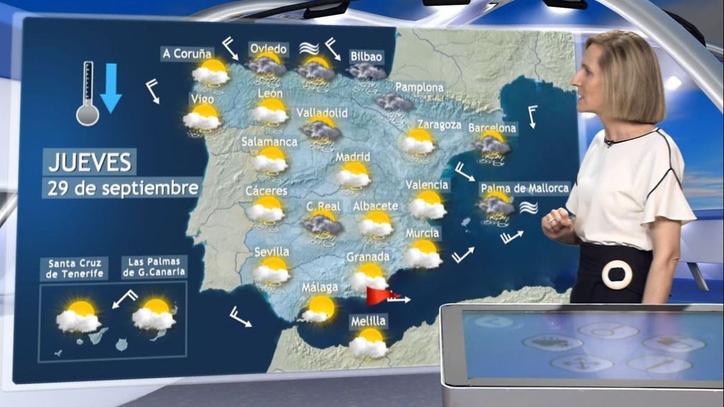 El jueves lloverá en casi toda España y se desplomarán las temperaturas por una vaguada