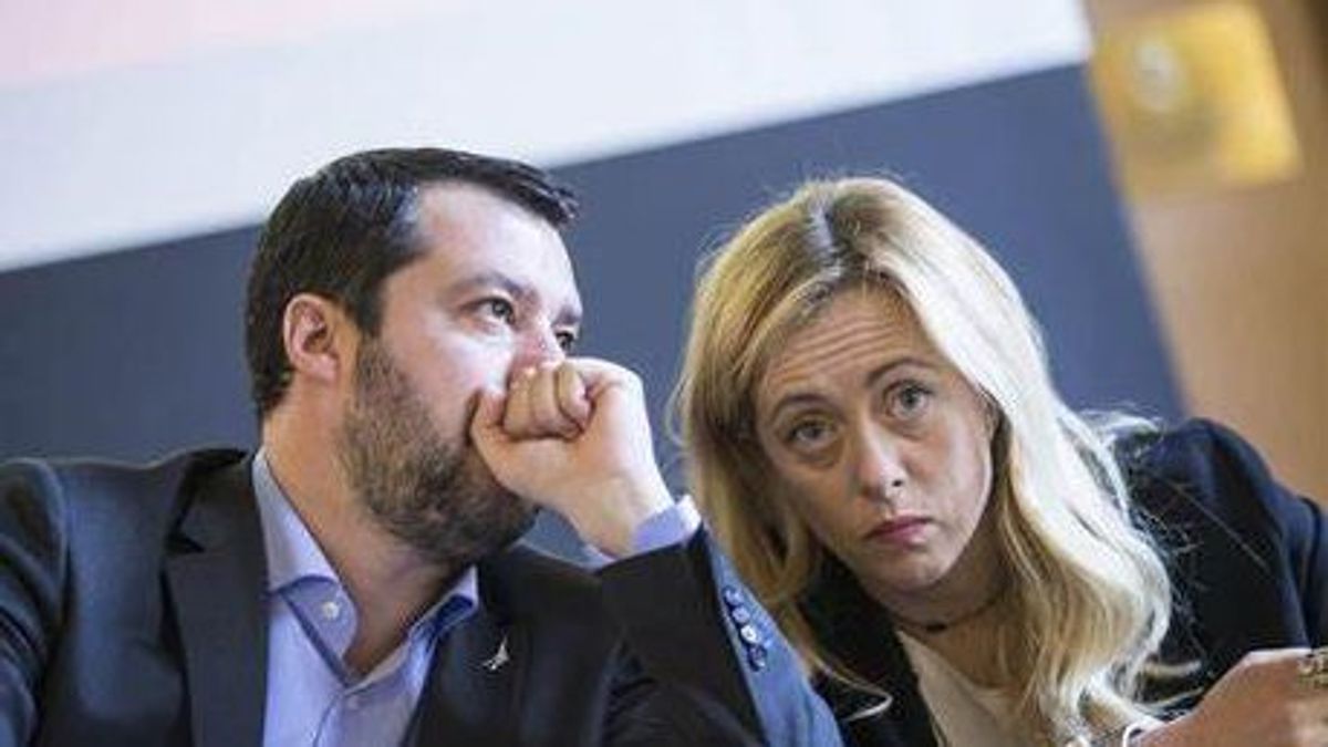 El líder de la Liga, Matteo Salvini, y la líder de Hermanos de Italia, Giorgia Meloni.
