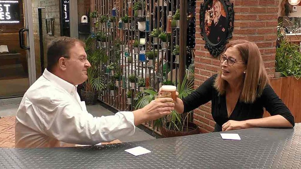 Mamen y José Antonio durante su cita en 'First Dates'