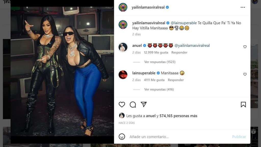 El comentario de Anuel AA a Yailin