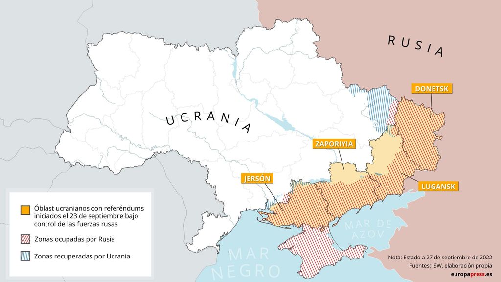 EuropaPress 4706905 mapa muestra oblast ucranianos referendums iniciados 23 septiembre control