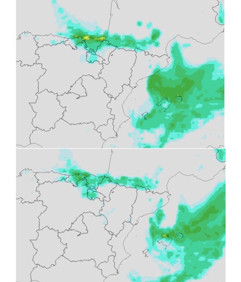 Lluvias previstas durante la mañana del viernes