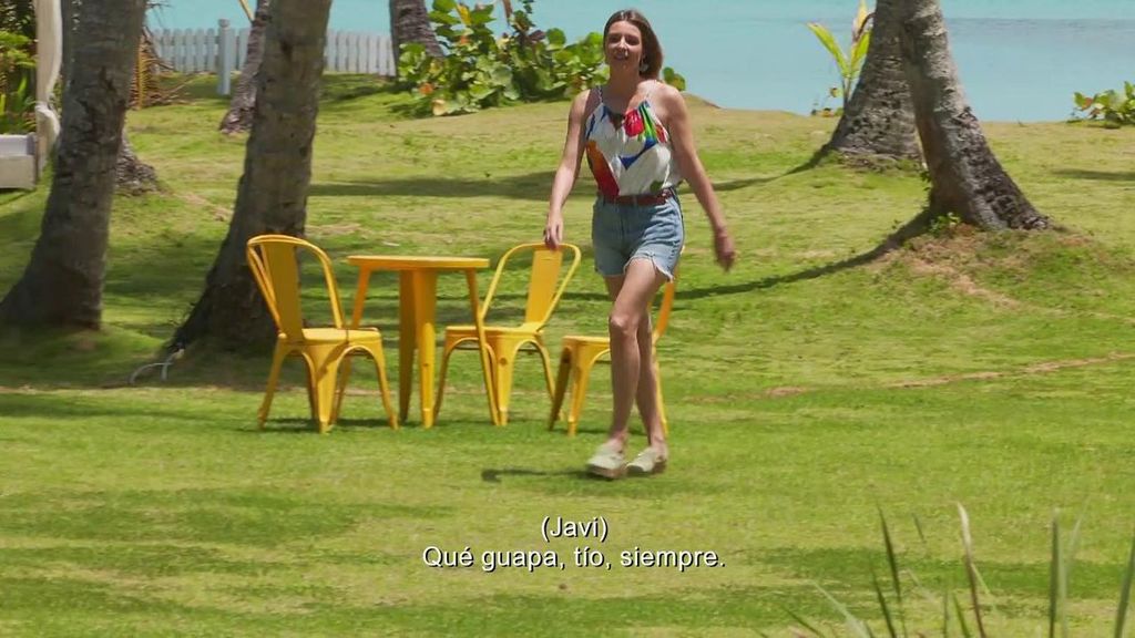 Sandra Barneda llegando a Villa Paraíso