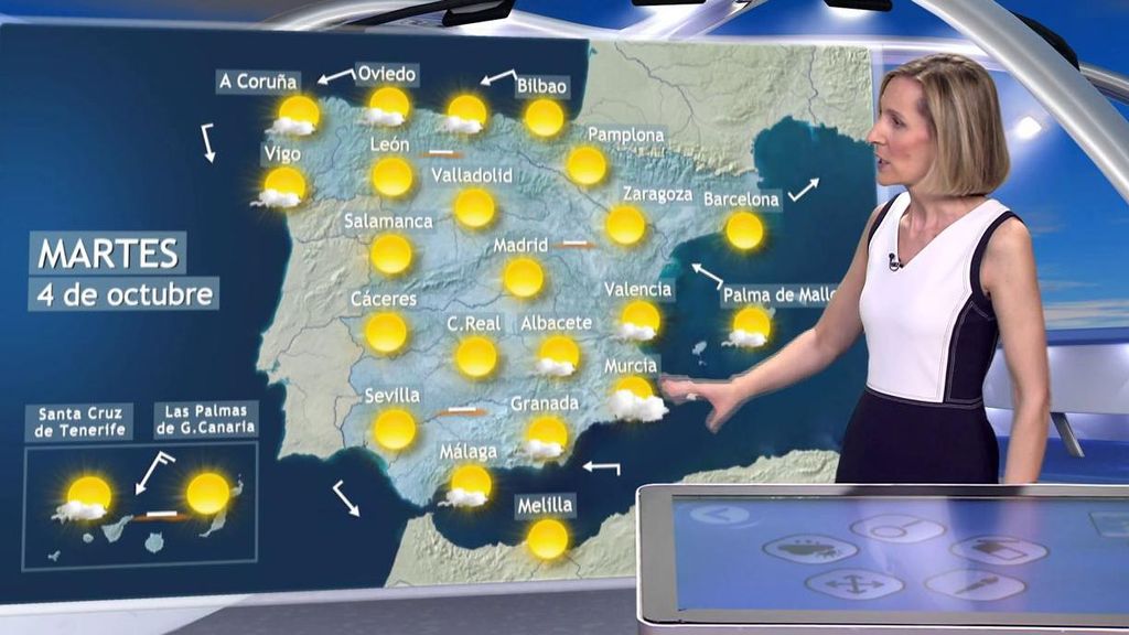 El martes hará 10 grados más de lo normal por el día en España