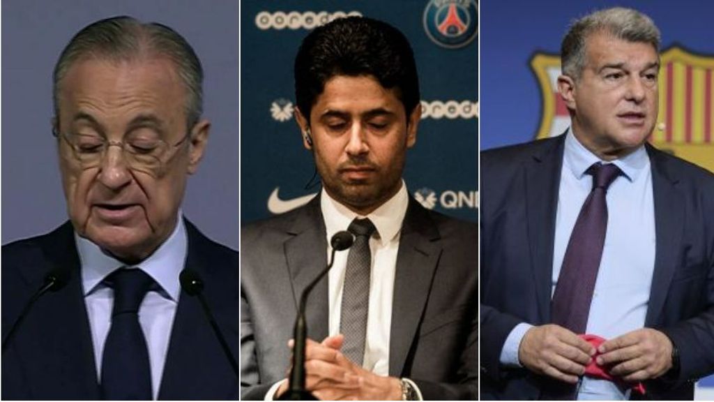 Florentino Pérez y Laporta unen fuerzas contra Al-Khelaifi: es el enemigo público