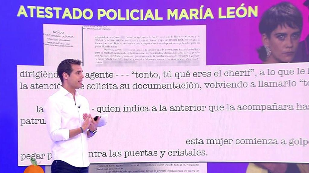 El atestado policial del altercado de María León