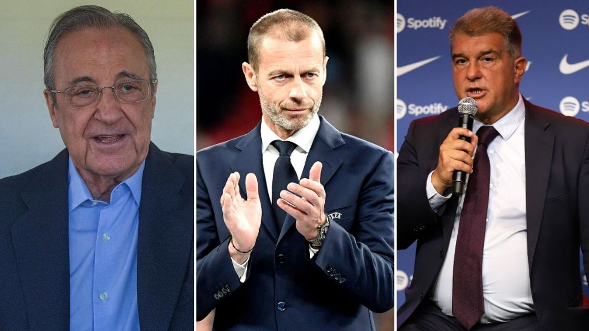 Ceferin carga contra Florentino Pérez y Laporta: "Siguen reivindicando la Superliga por sus egos" Ceferin carga contra Florentino Pérez y Laporta: "Siguen reivindicando la Superliga por sus egos"