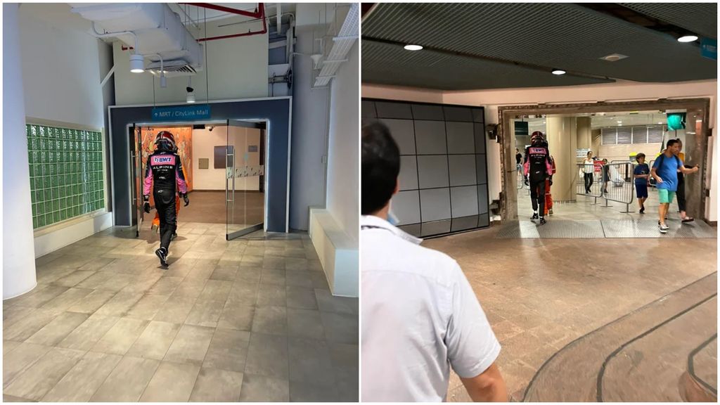 Esteban Ocon volvió al paddock después de su abandono de una manera muy peculiar: el francés cogió el metro