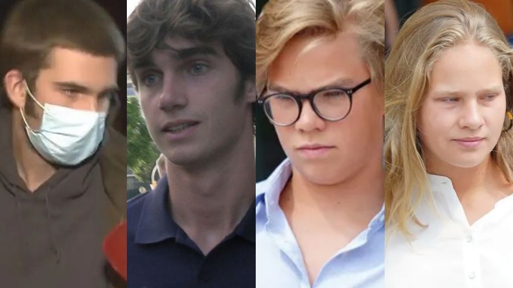 Los cuatro hijos de la pareja: Juan, Pablo, Miguel e Irene