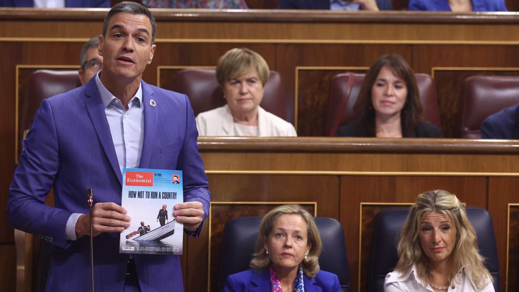 El presidente del Gobierno, Pedro Sánchez, en la sesión de control