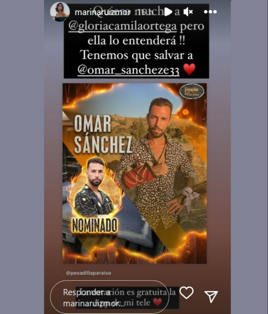 Marina Ruiz apoya a Omar Sánchez