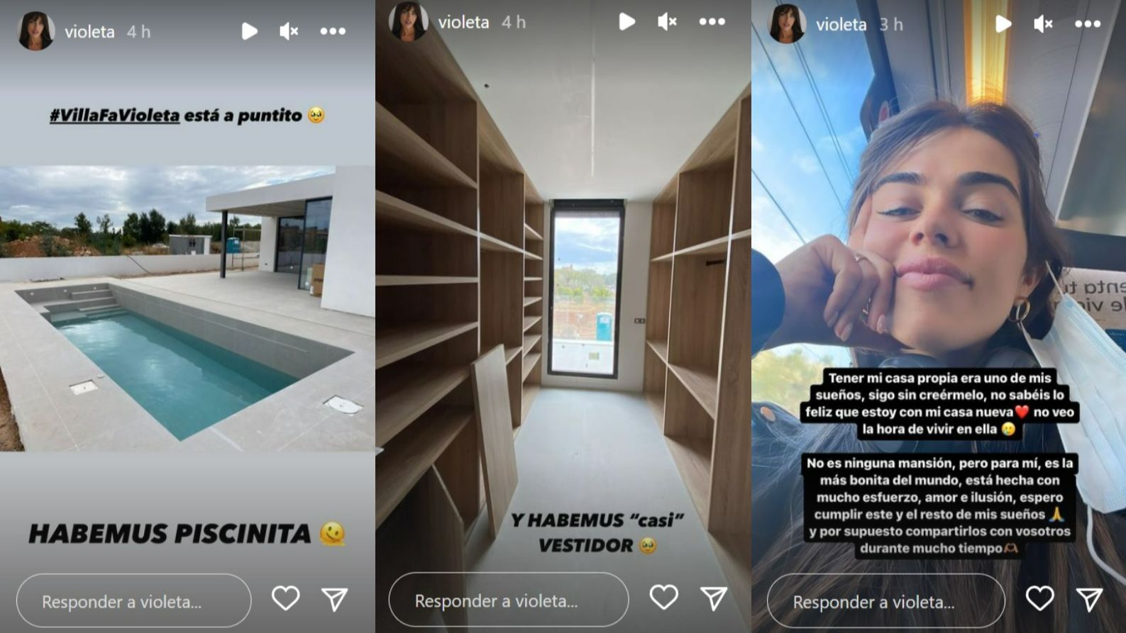 Violeta Mangriñán enseña los avances de su nueva casa