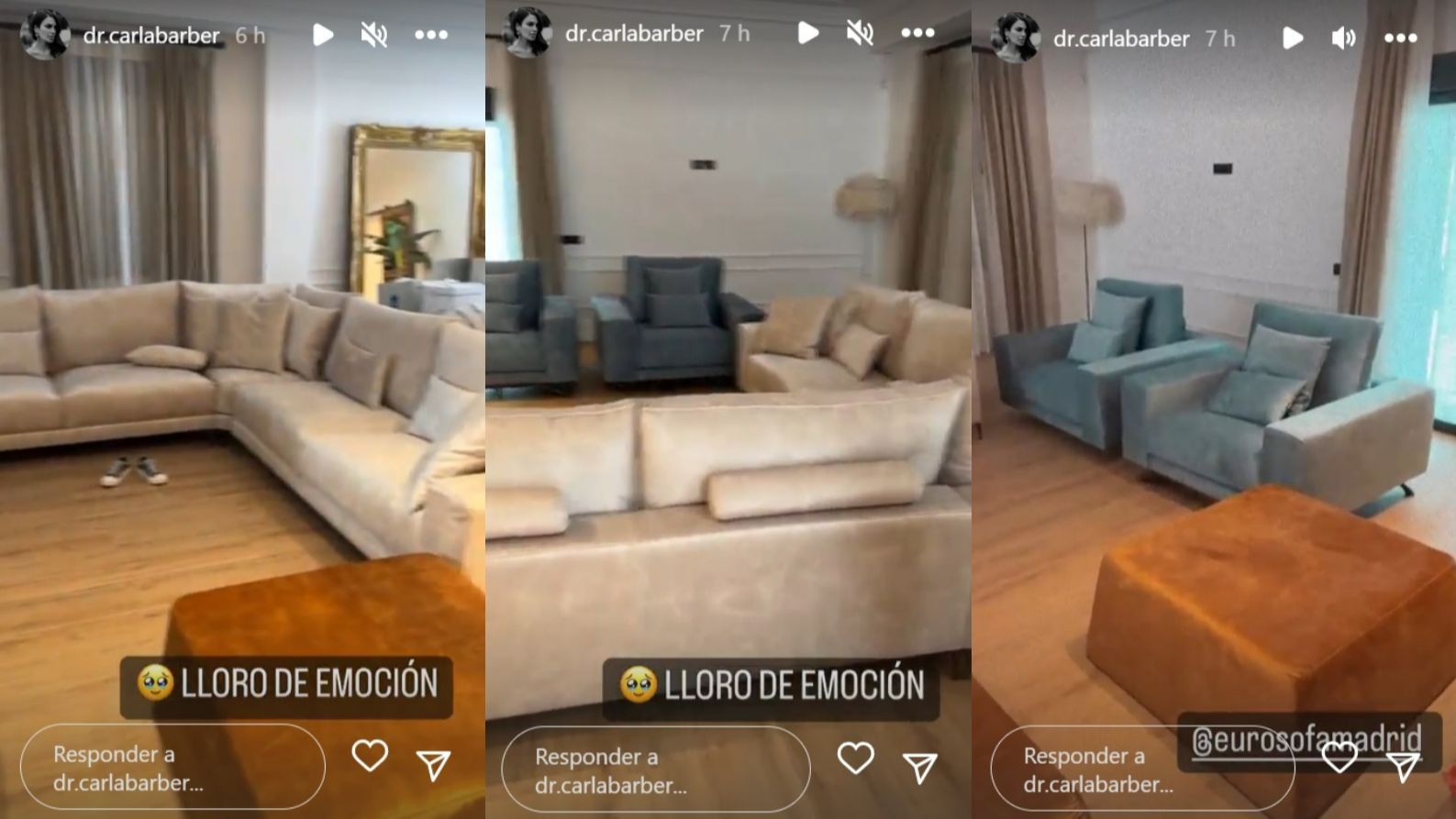 Carla Barber muestra los muebles de diseño de su salón
