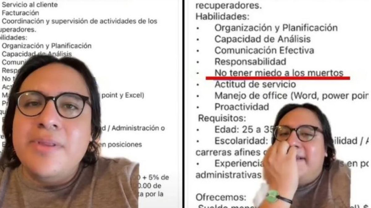 No tener miedo a los muertos, condición de una empresa mexicana para dar un empleo