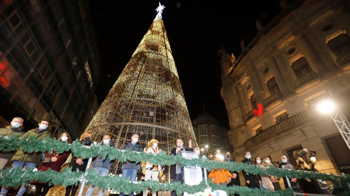 Acto de apagado de las luces de Navidad, el año pasado en Vigo.