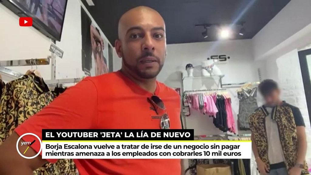 Borja Escalona intenta irse de una tienda de ropa sin pagar: al negarse amenaza con cobrarles 10.000€