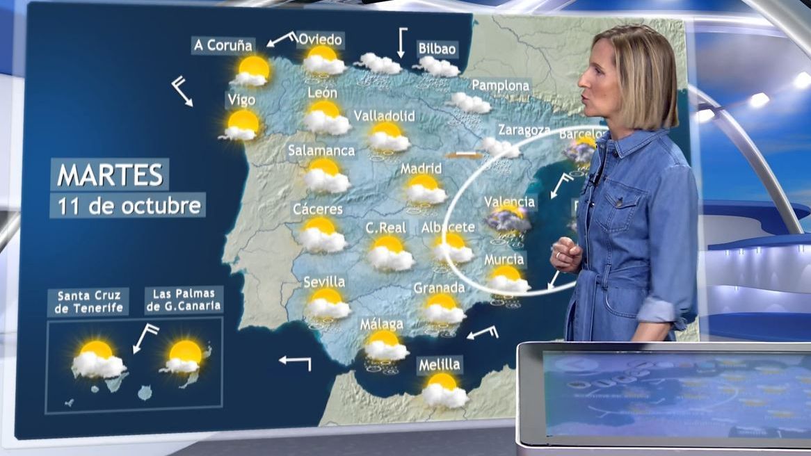 El martes caerán más de 100 litros/m2 en el Mediterráneo por una DANA: el tiempo que hará en España