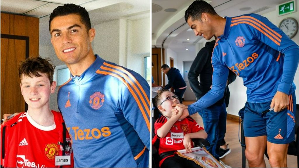 Cristiano vuelve a sacar su vena solidaria: fotos y autógrafos para animar a los niños