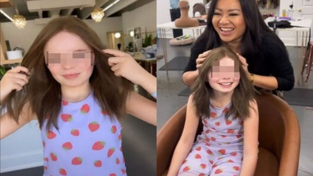 La niña en la peluquería