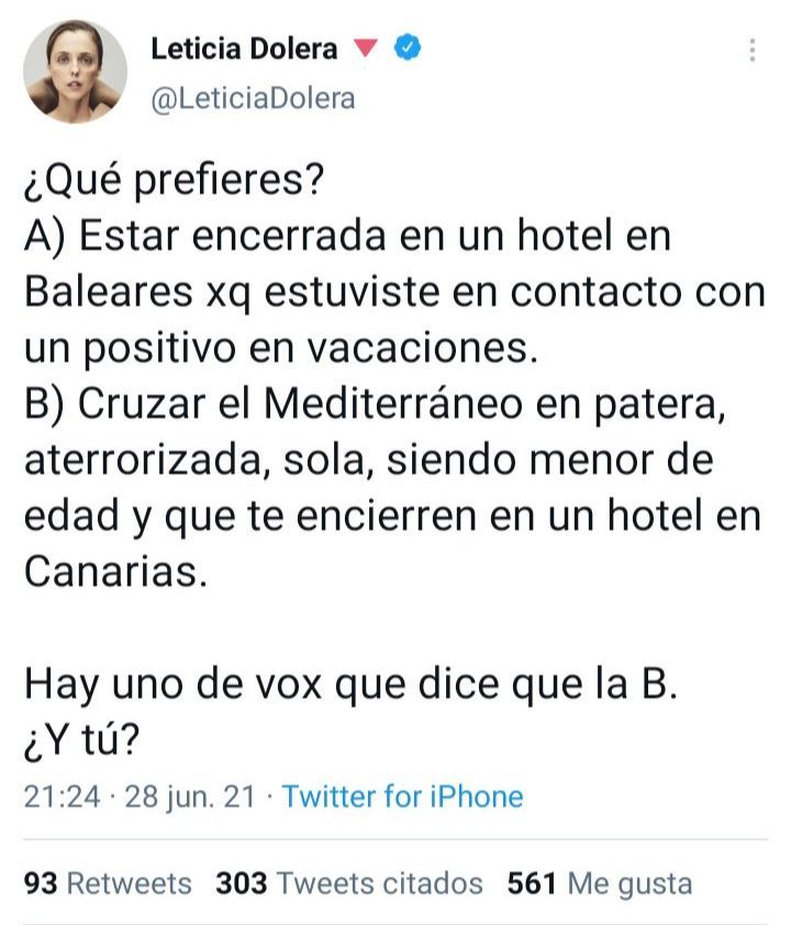 Leticia Dolera ubicando las Canarias en el Mediterráneo