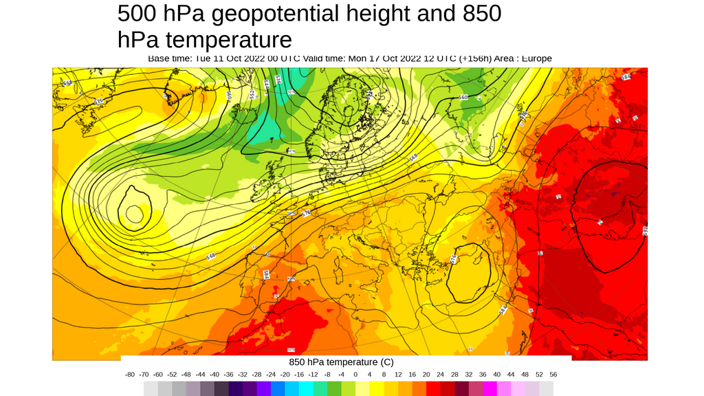 Temperatura y geopotencial 500 hPa