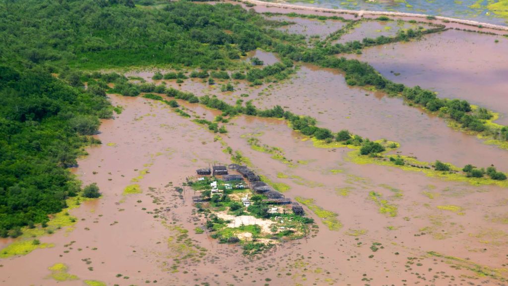 Tierras inundadas luego del paso del huracán Julia por la Guajira (Colombia)