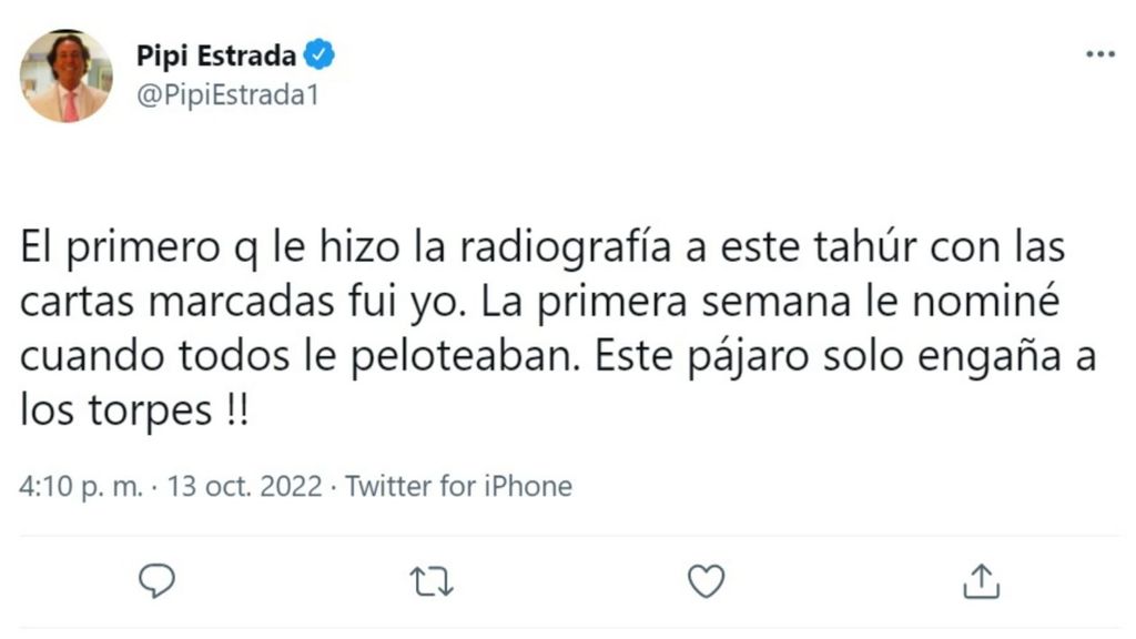 Pipi Estrada carga contra Marco Ferri en Twitter