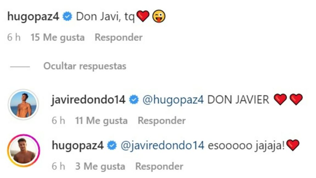 El intercambio de mensajes de Hugo Paz y Javi Redondo
