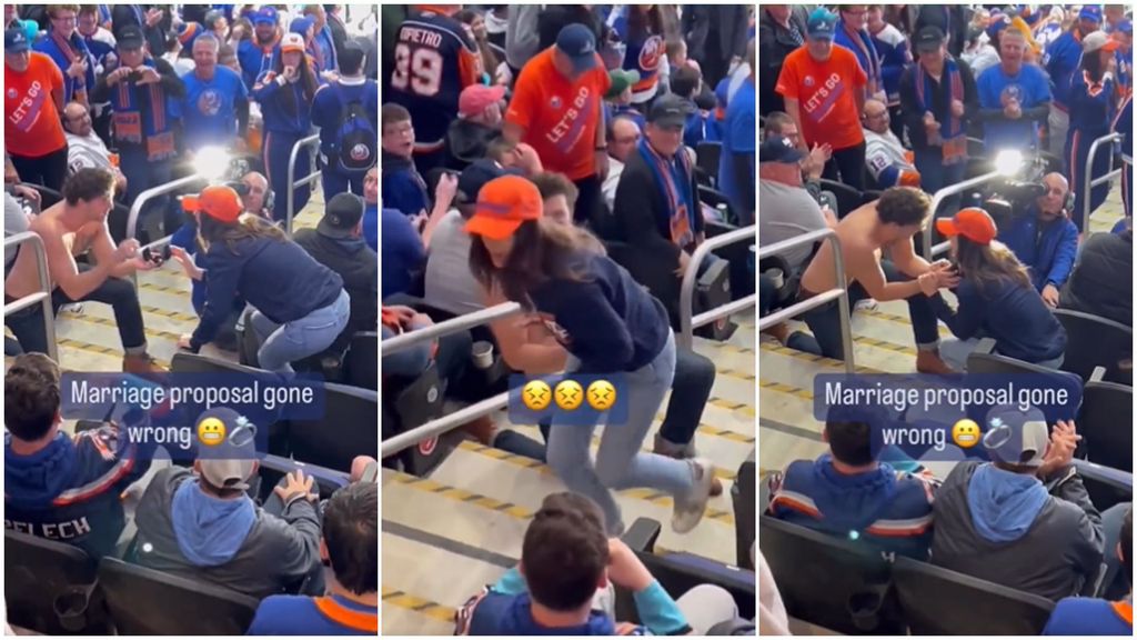 Pide matrimonio a su pareja en un partido de hockey: la reacción de ella fue inesperada