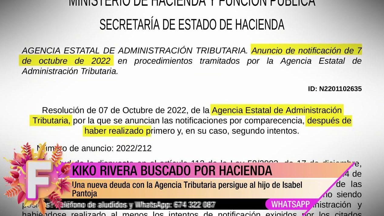 La notificación de la agencia tributaria