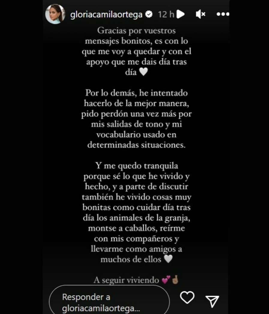 Gloria Camila Ortega reflexiona sobre su concurso