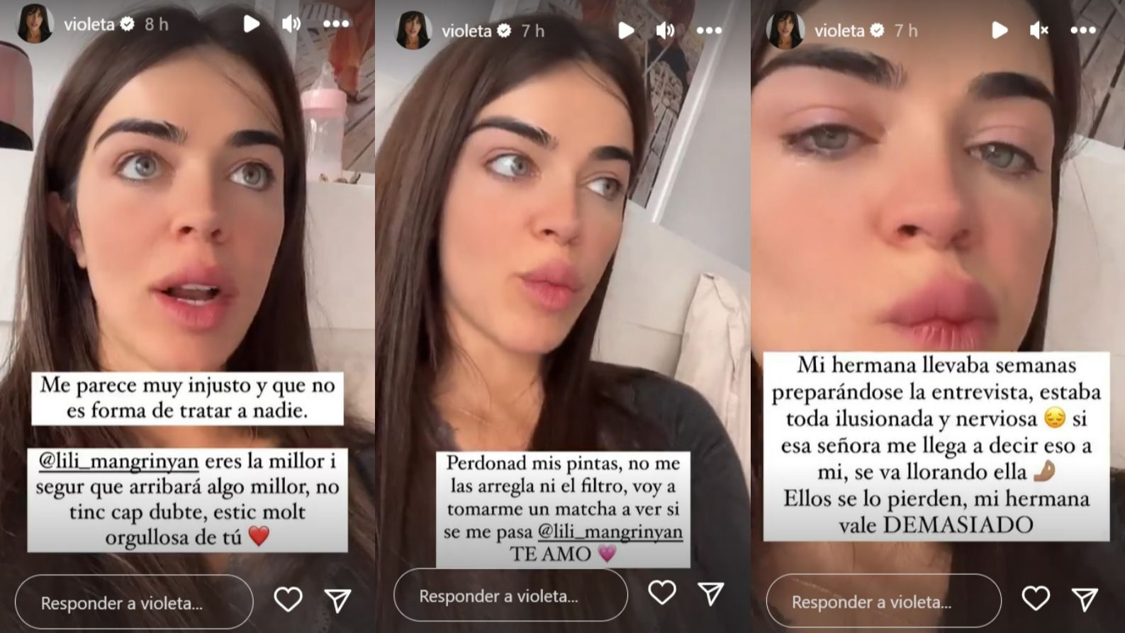 Violeta Mangriñán se desahoga con sus seguidores