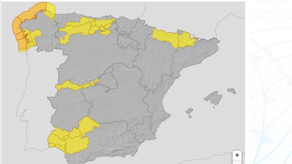 Avisos por lluvias, viento y fenómenos costeros previstos para el viernes 21