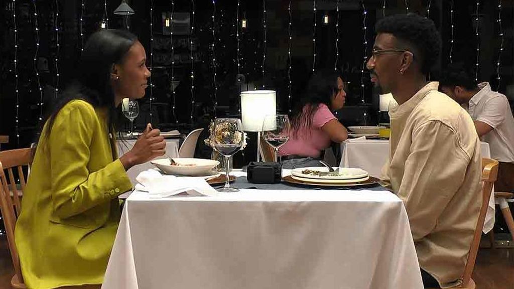 Raquel y Gustavo durante su cita en 'First Dates'