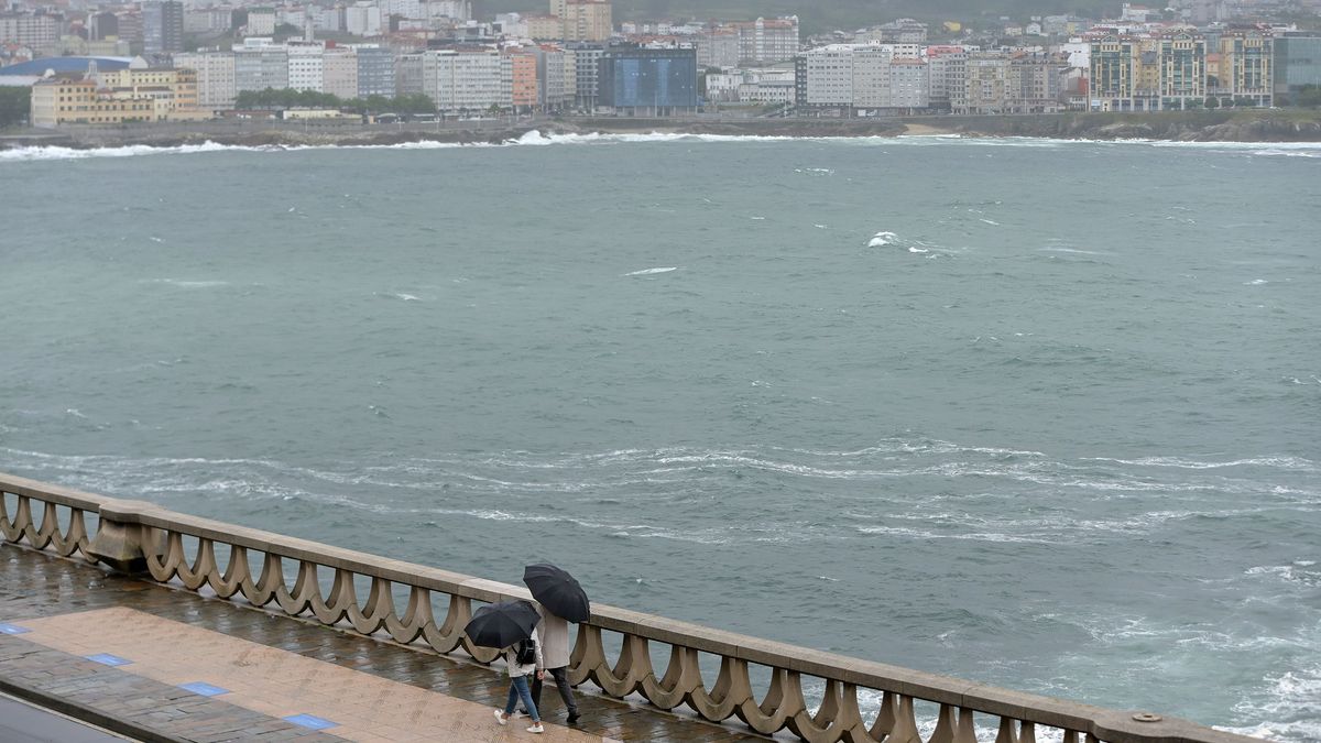 Temporal de viento y lluvia en A Coruña