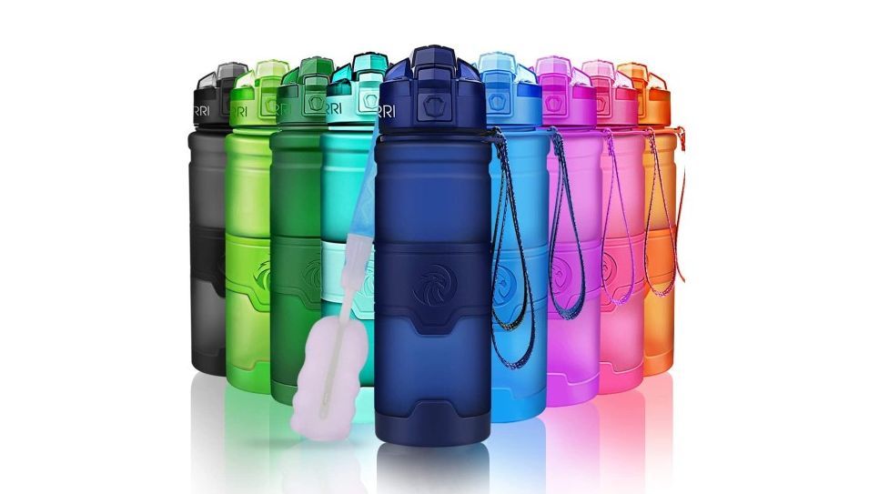 Botella de agua con banda de silicona de Zorri