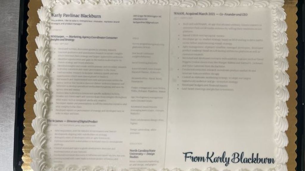 CV en forma de tarta