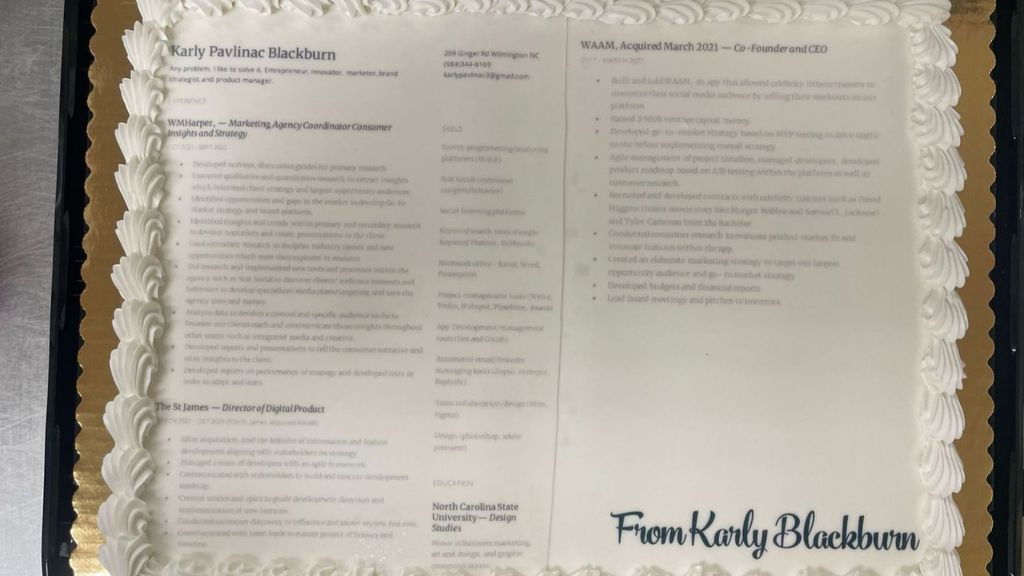 Envía una cv en forma de tarta