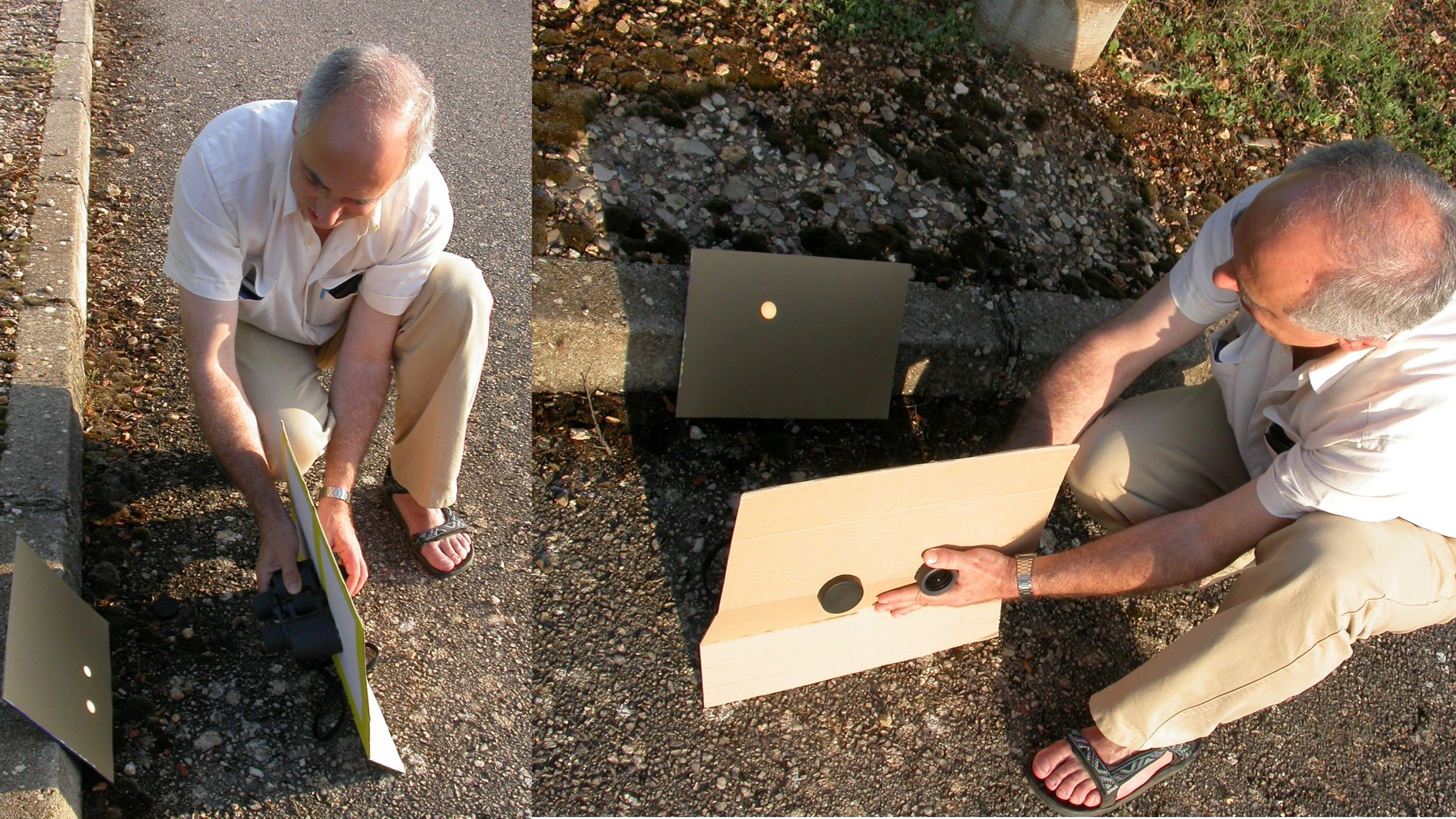 Cómo ver eclipse por proyección con cartón y prismáticos