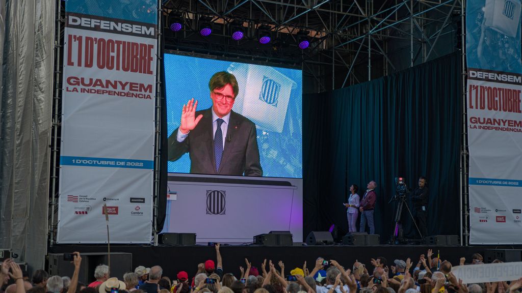 Videoconferencia de Puigdemont en el quinto aniversario del 1-O