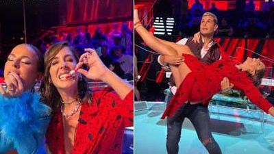 Anabel posa divertida junto a sus compañeros.