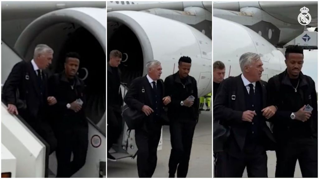 Carlo Ancelotti hace piña con sus jugadores: la complicidad entre él y Militao al bajar del avión