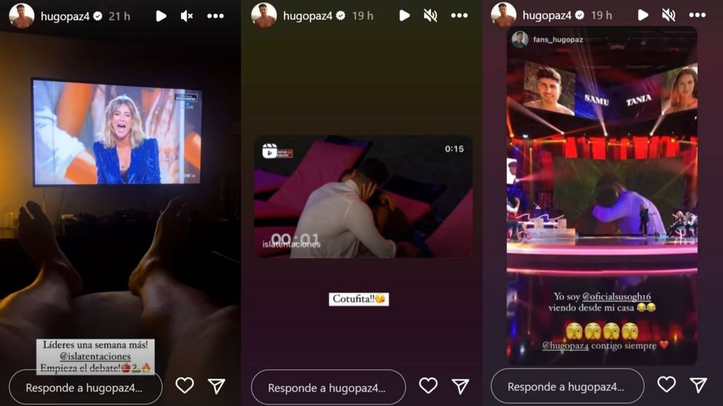 Hugo Paz reacciona a la emisión de su beso de 43 segundos con Tania Deniz