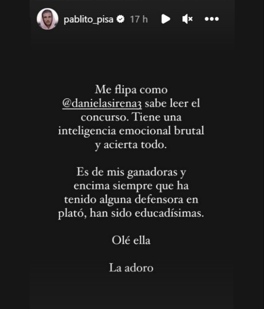 Pablo Pisa apoya públicamente a Daniela Requena