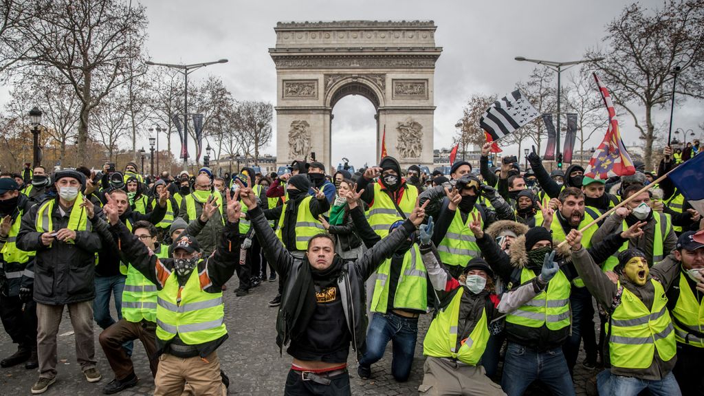 Protesta de los chalecos amarillos en París en diciembre de 2018.