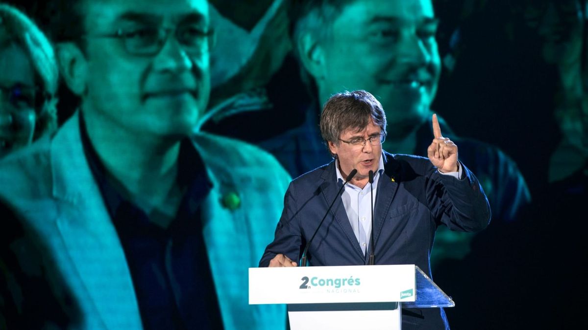 El expresidente de la Generalitat Carles Puigdemont en el congreso que Junts celebra en Argelès-sur-Mer (Francia) El expresidente de la Generalitat Carles Puigdemont en el congreso que Junts celebra en Argelès-sur-Mer (Francia)
